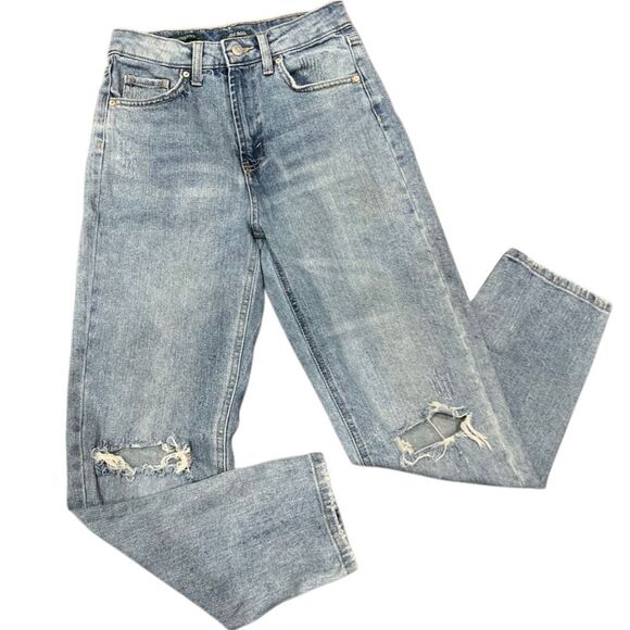 Wild Fable Distressed High Rise Mom Jeans Size 0 - Picture 1 of 15